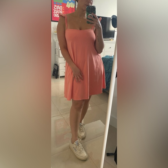 NWOT Susana Monaco Square Neck Ruffle
Strap Sleeveless Dress in Melon - Picture 6 of 6